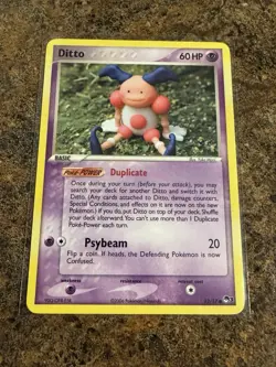 Ditto Mr. Mime Pokemon TCG 2006 (POP Series 3 ) Non Holo Rare # 12/17 - Image 1