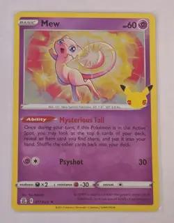 Mew 011/025 Celebrations Holo Pokemon TCG & Bonus Card - Image 2