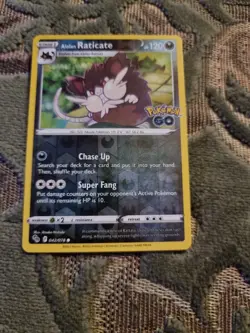 Pokemon Go Alolan Raticate 042/078 Reverse Holo Common - Image 1