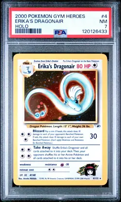2000 Pokemon Gym Heroes #4 Erika'S Dragonair Holo PSA 7 - Image 1