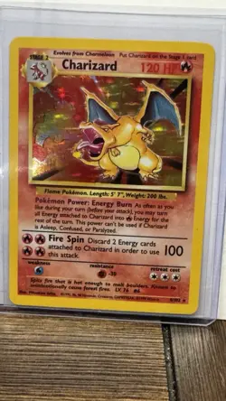 Charizard 4/102 - Base Set Holo Rare Unlimited WOTC Pokemon TCG Vintage - LP - Image 1