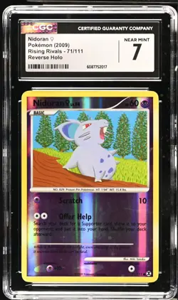 Pokemon TCG (2009) Nidoran - Rising Rivals - 71/111 Reverse Holo CGC 7 Near Mint - Image 1