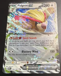 Pokemon Pidgeot ex 164/197 Double Rare Obsidian Flames Scarlet & Violet Holo NM - Image 1
