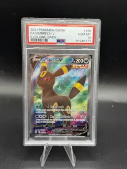 2021 Pokemon Evolving Skies Umbreon V Full Art #188 PSA 10 - Image 1