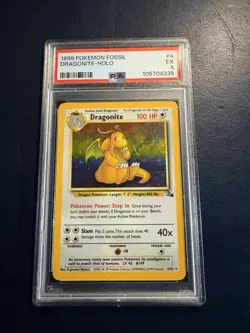 1999 Pokemon Fossil - #04 Dragonite-Holo PSA 5 - Image 1