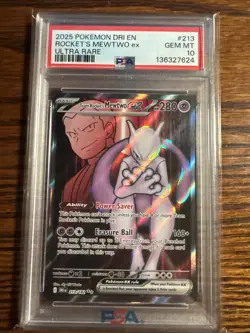 Pokemon TCG Team Rockets Mewtwo EX 213/182 PSA 10 - Image 1