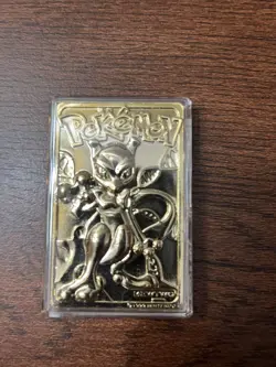POKEMON 1999 BURGER KING 23k GOLD PLATED TRADING CARD MEWTWO LIMITED EDITION - Image 2