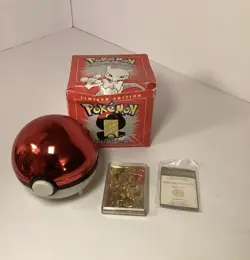 POKEMON 1999 BURGER KING 23k GOLD PLATED TRADING CARD MEWTWO LIMITED EDITION EX! - Image 1