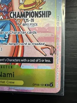 One Piece TCG O Nami OP06-101 TEXTURED FINALIST CS EVENT PACK M 2025 - Image 4