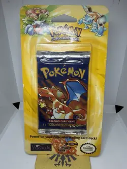 Pokemon 1999 Base Set Sealed Blister Pack WOTC ShadowlessU Charizard Art 34.1g - Image 1