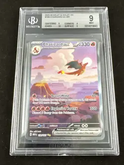 Pokemon Charizard ex 199/165 Scarlet & Violet 151 SIR Holo Beckett BGS 9 MINT - Image 1