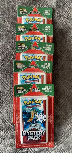 5 Pack Lot Of Pokemon Mystery Pack Holiday Vintage Crystal Guardians Seeded 1:10 - Image 1