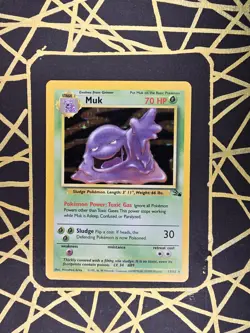 🔥 Muk 13/62 🔥 Original Holo Rare Fossil Set Pokemon Card WOTC TCG 1999 - Image 1
