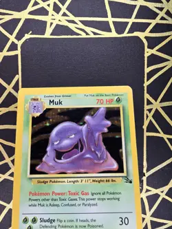 🔥 Muk 13/62 🔥 Original Holo Rare Fossil Set Pokemon Card WOTC TCG 1999 - Image 4