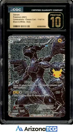 Pokemon 2021 Zekrom #114 Holo Celebrations Classic Collection BLACK LABEL CGC 10 - Image 1