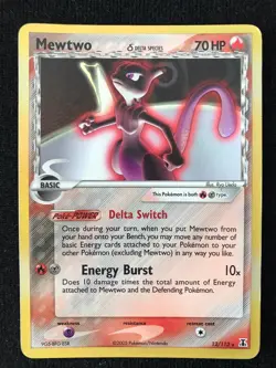 Pokemon TCG Rare Holo Delta Species Mewtwo 12/113 MP Condition Ruby & Sapphire - Image 1