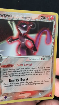 Pokemon TCG Rare Holo Delta Species Mewtwo 12/113 MP Condition Ruby & Sapphire - Image 2