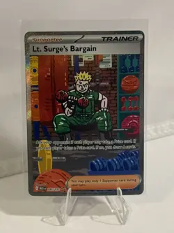 Pokemon Card TCG Mega Evolutions Trainer Lt. Surge's Bargain Card 185/132 NM/M - Image 1