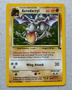 Aerodactyl Holo Rare LP+ - 1/62 Fossil Set - Vintage Pokemon Card WOTC 1999 - Image 1