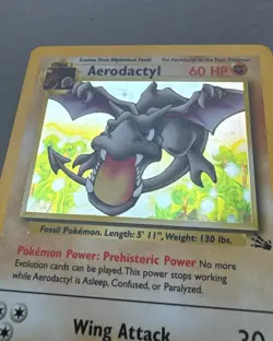 Aerodactyl Holo Rare LP+ - 1/62 Fossil Set - Vintage Pokemon Card WOTC 1999 - Image 3