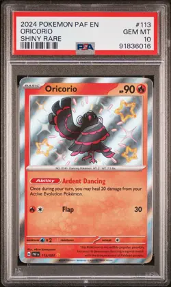 2024 POKEMON PAF EN-PALDEAN FATES SHINY RARE #113 ORICORIO PSA 10 - Image 1