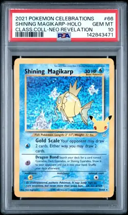PSA 10 SHINING MAGIKARP 66/64 HOLO CELEBRATIONS CLASSIC COLLECTION POKEMON ✨ - Image 1
