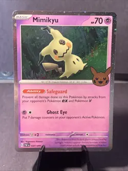 Pokemon TCG Mimikyu #037/091 Cosmos Holo Rare Stamped Trick or Trade 2024 NM - Image 1