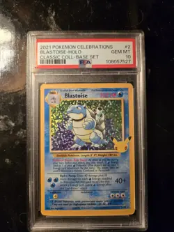 2021 POKEMON CELEBRATIONS CLASSIC COLLECTION #2 BLASTOISE-HOLO PSA 10 GEM MINT - Image 1