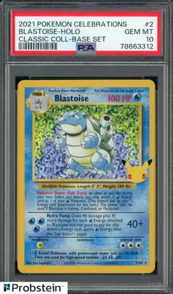 2021 Pokemon Celebrations Classic Collection #2 Blastoise Holo PSA 10 GEM MINT - Image 1