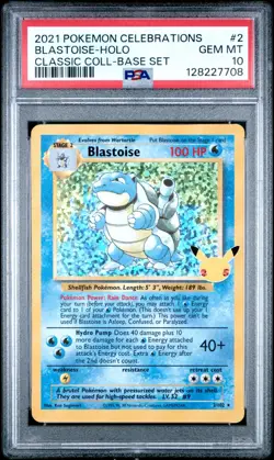 2021 POKEMON CELEBRATIONS CLASSIC COLLECTION #2 BLASTOISE-HOLO PSA 10 GEM MINT - Image 1
