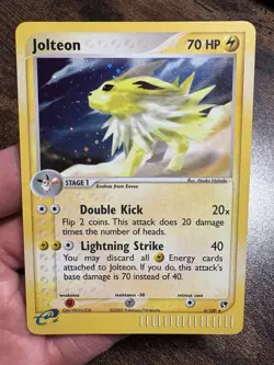 Pokemon TCG Jolteon EX Sandstorm Holo Rare Card 6/100 - Image 1