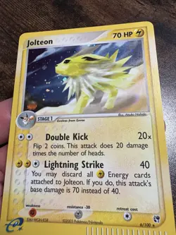 Pokemon TCG Jolteon EX Sandstorm Holo Rare Card 6/100 - Image 2
