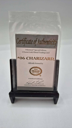 Pokemon 1999 Burger King 23K Gold Plated Charizard Card w/ COA & Case - Image 4