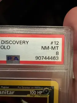 2001 POKEMON NEO DISCOVERY 1ST EDITION #12 TYRANITAR-HOLO PSA 8 - Image 3