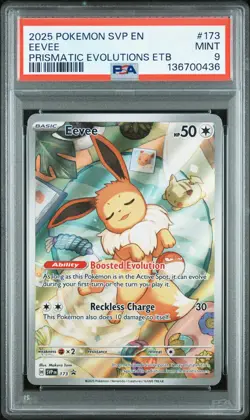 2025 Pokemon Svp En-Sv Black Star Promo #173 Eevee Prismatic Evolutions PSA 9 - Image 1