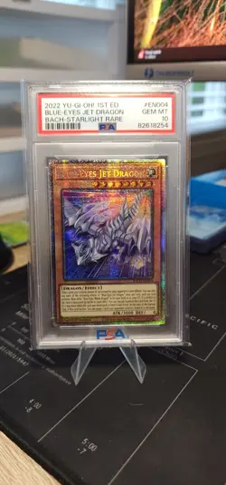 Yugioh TCG Blue-Eyes Jet Dragon (STARLIGHT RARE) BACH-EN004 1st Ed PSA 10 - Image 1