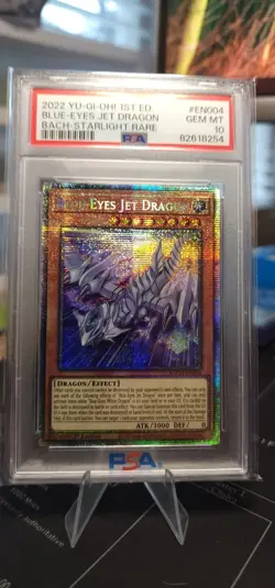 Yugioh TCG Blue-Eyes Jet Dragon (STARLIGHT RARE) BACH-EN004 1st Ed PSA 10 - Image 2