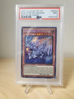 Yugioh TCG: Blue-Eyes Jet Dragon BACH-EN004 (1st Edition) *PSA 9* - Image 1