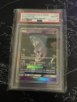 Pokemon TCG Shining Legends Mewtwo GX Secret Rare Card 78/73 PSA 8 - Image 1
