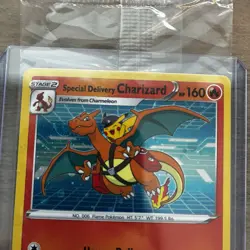 Special Delivery Charizard Pokemon Center Promo Card Holo (SWSH075) - SEALED - Image 3