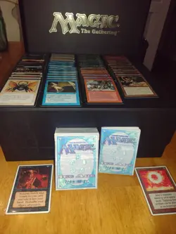 Magic The Gathering 60 Card Ice Age Lot W/ Starter Deck Box & Rule Book MTG NM/M - Image 1