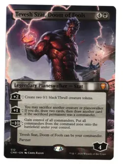 Magic the Gathering MTG Tevesh Szat Doom of Fools Borderless #512 Mythic CMR! NM - Image 1