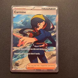 Carmine 204/167 Full Art Trainer Ultra Rare Twilight Masquerade Pokemon TCG - Image 1