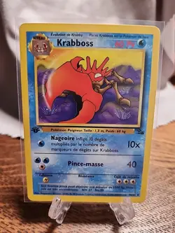 Krabboss (FRENCH Kingler) 1st Edition 38/62 Fossil Vintage Foreign Pokemon TCG - Image 1