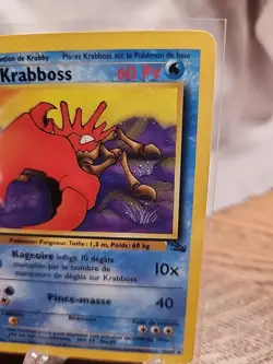 Krabboss (FRENCH Kingler) 1st Edition 38/62 Fossil Vintage Foreign Pokemon TCG - Image 3