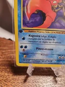 Krabboss (FRENCH Kingler) 1st Edition 38/62 Fossil Vintage Foreign Pokemon TCG - Image 4