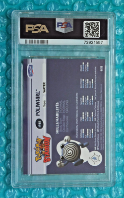 2000 Danone Pokemon POLIWHIRL #6 Stadium Tip Shiny Foil PSA-10 (LOW POP) - Image 3