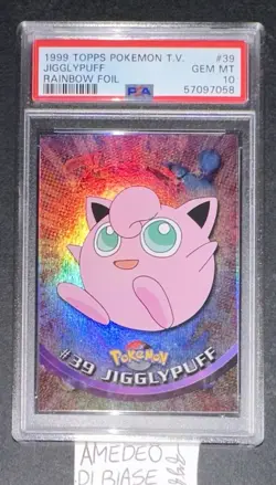 PSA 10 POKEMON TOPPS JIGGLYPUFF #39 RAINBOW FOIL ENGLISH 1999 POP 3 IN THE WORLD - Image 1