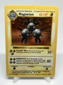 Magneton Holo Shadowless Pokemon Base Set #9 1999 - Image 1