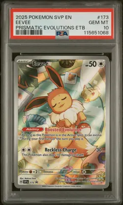 2025 POKEMON SVP EN-SV BLACK STAR PROMO #173 EEVEE PSA 10 - Image 1
